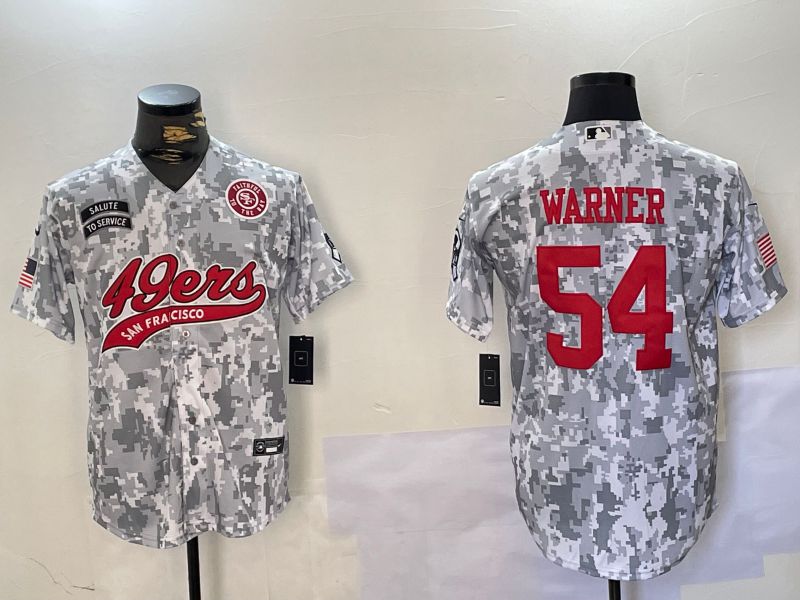 Men San Francisco 49ers #54 Warner Nike Arctic Camo 2024 Salute to Service Limited NFL Jersey style 2->san francisco 49ers->NFL Jersey